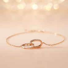 Load image into Gallery viewer, LUOWEND 18K White or Rose Gold Real Natural Diamond Bracelet for Women