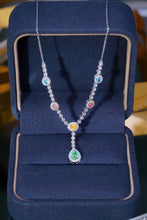 Load image into Gallery viewer, LUOWEND 18K White Gold Real Natural Diamond Necklace for Women