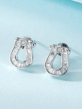 Load image into Gallery viewer, LUOWEND 18K White or Rose Gold Real Natural Diamond Stud Earrings for Women