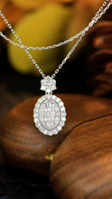 Load image into Gallery viewer, LUOWEND 18K White Gold Natural Diamond Necklace for Women