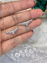 Load image into Gallery viewer, LUOWEND 18K White Gold Real Natural Diamond Pendant Necklace for Women