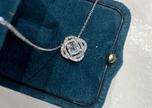 Load image into Gallery viewer, LUOWEND 18K White Gold Real Natural Diamond Pendant Necklace for Women