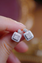 Load image into Gallery viewer, LUOWEND 18K White Gold Natural Diamond Earrings for Women