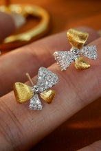 Load image into Gallery viewer, LUOWEND 18K White and Yellow Gold Real Natural Diamond Stud Earrings for Women