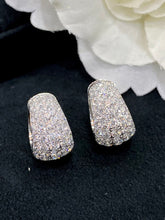 Load image into Gallery viewer, LUOWEND 18K White Gold Real Natural Diamond Hoop Earrings for Women