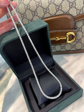 Load image into Gallery viewer, LUOWEND 18K White Gold Real Natural Diamond Tennis Necklace for Women