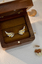 Load image into Gallery viewer, LUOWEND 18K White and Yellow Gold Real Natural Diamond Stud Earrings for Women