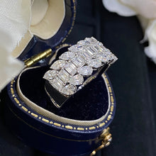 Load image into Gallery viewer, LUOWEND 18K White Gold Real Natural Diamond Ring for Women