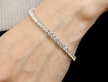 Load image into Gallery viewer, LUOWEND 18K White Gold Real Natural Diamond Bracelet for Women