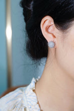 Load image into Gallery viewer, LUOWEND 18K White Gold Natural Diamond Earrings for Women