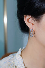 Load image into Gallery viewer, LUOWEND 18K White Gold Natural Diamond Earrings for Women