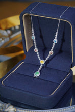 Load image into Gallery viewer, LUOWEND 18K White Gold Real Natural Diamond Necklace for Women