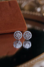 Load image into Gallery viewer, LUOWEND 18K White Gold Natural Diamond Stud Earrings for Women