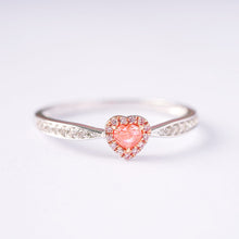 Load image into Gallery viewer, LUOWEND 18K White Gold Natural Pink Diamond Ring for Women