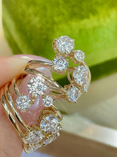 Load image into Gallery viewer, LUOWEND 18K Yellow Gold Fine Jewelry Real Natural Diamond Ring for Women