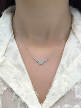 Load image into Gallery viewer, LUOWEND 18K White Gold Natural Diamond Necklace for Women