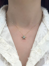 Load image into Gallery viewer, LUOWEND 18K Yellow Gold Natural Diamond Necklace for Women