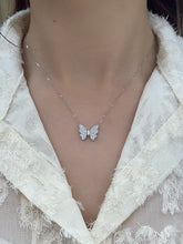 Load image into Gallery viewer, LUOWEND 18K White Gold Natural Diamond Necklace for Women