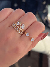 Load image into Gallery viewer, LUOWEND 18K Yellow Gold Fine Jewelry Real Natural Diamond Ring for Women