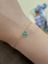 Load image into Gallery viewer, LUOWEND 18K Yellow Gold Fine Jewelry Real Natural Emerald Bracelet for Women