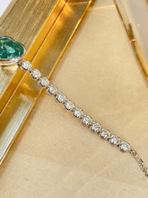 Load image into Gallery viewer, LUOWEND 18K White Gold Fine Jewelry Natural Emerald Bracelet for Women