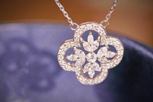 Load image into Gallery viewer, LUOWEND 18K White Gold Real Natural Diamond Necklace for Women