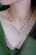 Load image into Gallery viewer, LUOWEND 18K White Gold Real Natural Diamond Necklace for Women