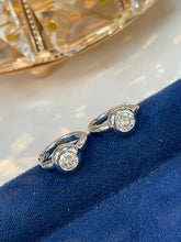 Load image into Gallery viewer, LUOWEND 18K White/Yellow Gold Fine Jewelry Real Natural Diamond Earrings for Women