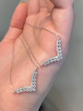 Load image into Gallery viewer, LUOWEND 18K White Gold Natural Diamond Necklace for Women