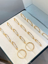 Load image into Gallery viewer, LUOWEND 18K Yellow Gold Natural Diamond Ring for Women