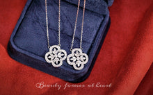 Load image into Gallery viewer, LUOWEND 18K White Gold Real Natural Diamond Necklace for Women