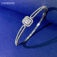 Load image into Gallery viewer, LUOWEND 18K White Gold Real Natural Diamond Bracelet for Women