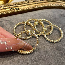 Load image into Gallery viewer, LUOWEND 18K Yellow Gold Ring for Women