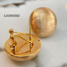Load image into Gallery viewer, LUOWEND 18k White or Yellow Gold Hoop Earrings for Women