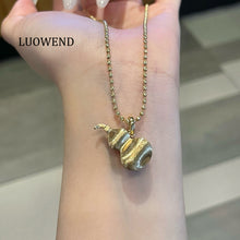 Load image into Gallery viewer, LUOWEND 18K Yellow Gold Pendant for Women
