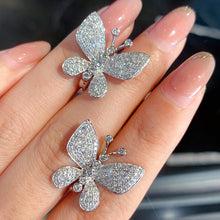 Load image into Gallery viewer, LUOWEND 18K White Gold Real Natural Diamond Hoop Earrings for Women