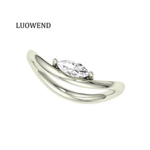 Load image into Gallery viewer, LUOWEND 18K White/Yellow/Rose Gold Natural Diamond Ring for Women
