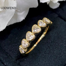 Load image into Gallery viewer, LUOWEND 18K Yellow Gold Real Natural Diamond Ring for Women