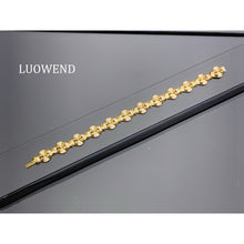 Load image into Gallery viewer, LUOWEND 18K Yellow Gold Natural Diamond Bracelet for Women