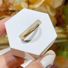 Load image into Gallery viewer, LUOWEND 18K Yellow Gold Natural Diamond Ring for Women