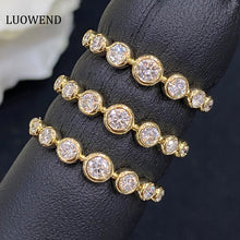Load image into Gallery viewer, LUOWEND 18K Yellow Gold Real Natural Diamond Ring for Women