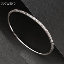 Load image into Gallery viewer, LUOWEND 18K White Gold Real Natural Diamond Bracelet for Women
