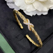 Load image into Gallery viewer, LUOWEND 18K Yellow Gold Real Natural Diamond Bracelet for Women