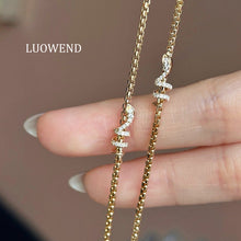 Load image into Gallery viewer, LUOWEND 18K Yellow Gold Natural Diamond Bracelet for Women