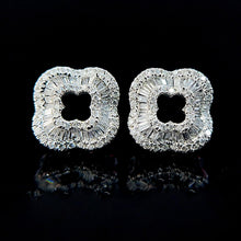 Load image into Gallery viewer, LUOWEND 18K White Gold Real Natural Diamond Stud Earrings for Women
