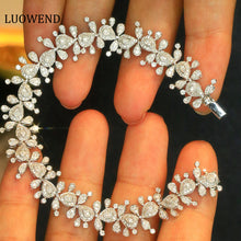 Load image into Gallery viewer, LUOWEND 18K White Gold Real Natural Diamond Bracelet for Women