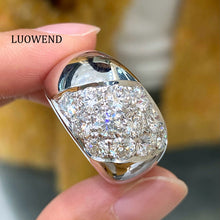 Load image into Gallery viewer, LUOWEND 18K White Gold Fine Jewelry Real Natural Diamond Ring for Women