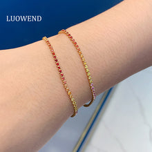 Load image into Gallery viewer, LUOWEND 18K Yellow Gold Real Natural Bracelet for Women