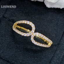 Load image into Gallery viewer, LUOWEND 18K Yellow Gold Real Natural Diamond Ring for Women
