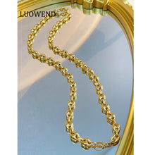 Load image into Gallery viewer, LUOWEND 18K Yellow Gold Necklace for Women